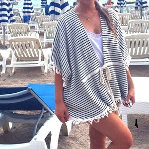 Mango striped women’s beach coverup one size